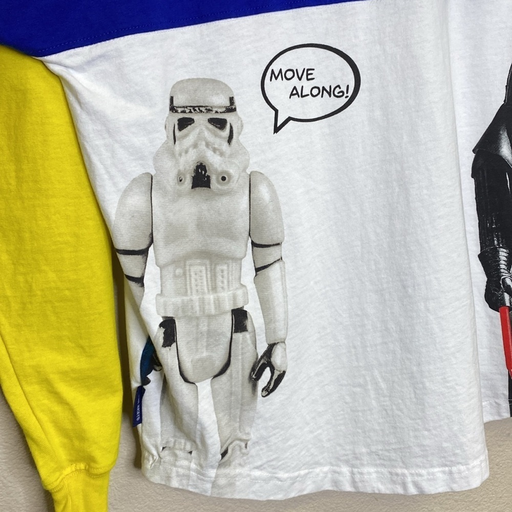 Disney Star Wars SPIRIT JERSEY Vintage Action Figures Colorblock Size Small - Picture 9 of 10